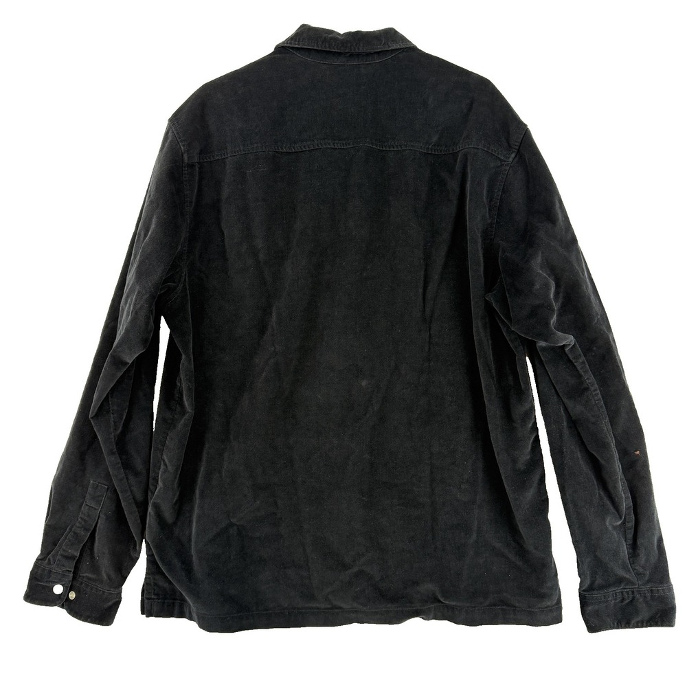 Vintage Quiksilver Jacket Mens Xl Black Corduroy Military Shirt Jacket Y2k Gorp View 2